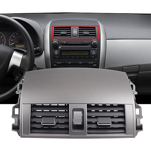 Dasbecan 55670-02160 Center Dash A/C Dashboard AC Air Vent Panel Console Trim Outlet Kit Compatible with Toyota Corolla 2008 2009 2010 2011 2012 2013 55663-02060
