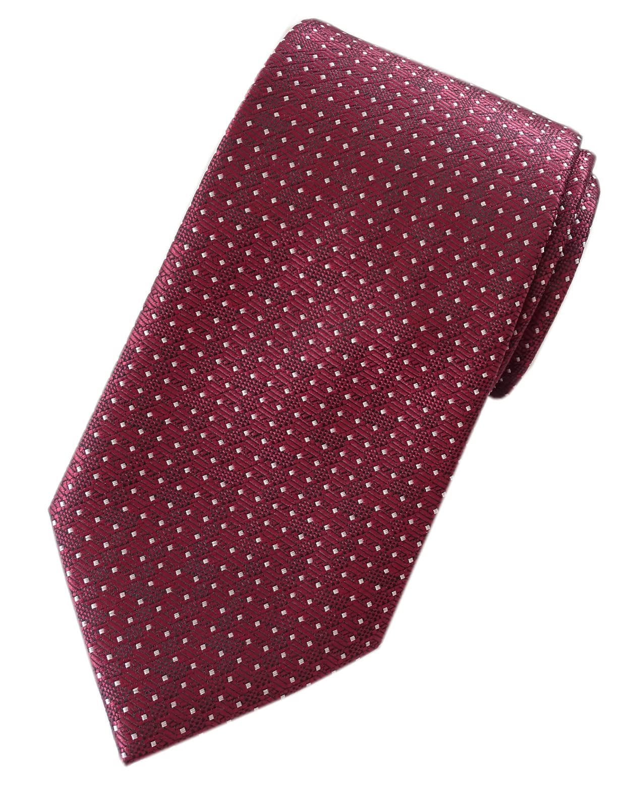 Towergem Men's Burgundy Extra Long Tie Woven Jacquard Solid Necktie Xl 63"