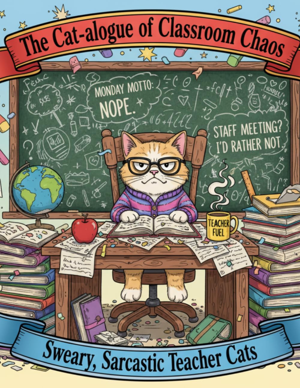 The Cat-alogue of Classroom Chaos: A Humorous Coloring Book of Sweary, Sarcastic Teacher Cats Navigating Deadlines, Disruptions, and Daily Classroom Chaos