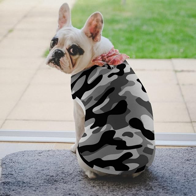 Foto 5 de 8 de Camuflaje Militar Camisas para Perros de Caza en Blanco y Negro Ropa Estampada para Mascotas Camisas…