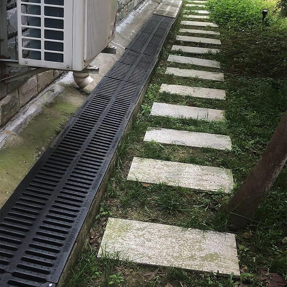 50 x 25 x 4 cm reu D ruszt polimerowy do wody deszczowej na zewnątrz odpływ wody do boków i jardów wydajny przepływ wody