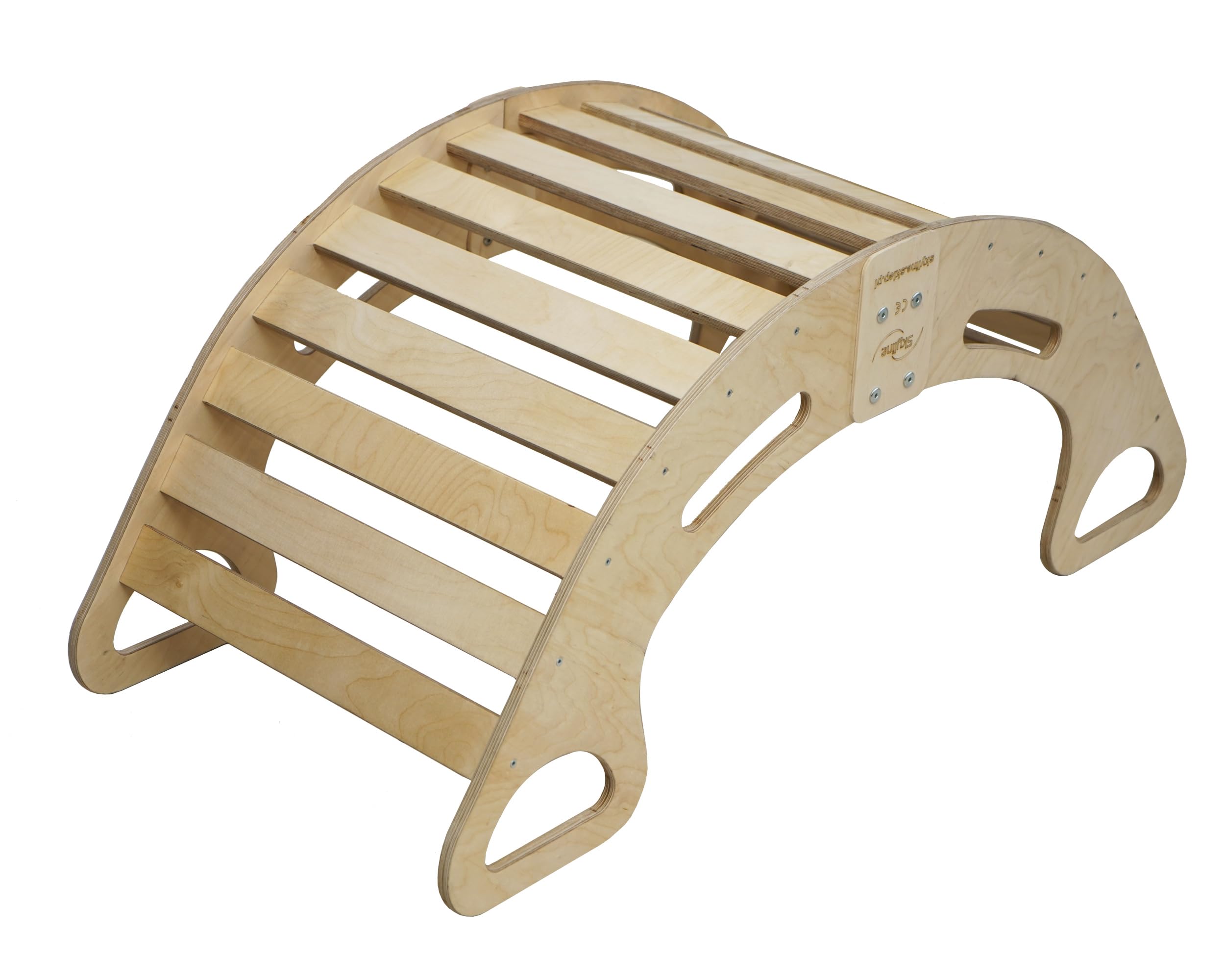 Skyline Altalene di equilibrio in legno tunnel gioco arco da arrampicata montessoriano per bambini fatto a mano dondolo montessori scivolo con altalena con cuscino XXL Rosa