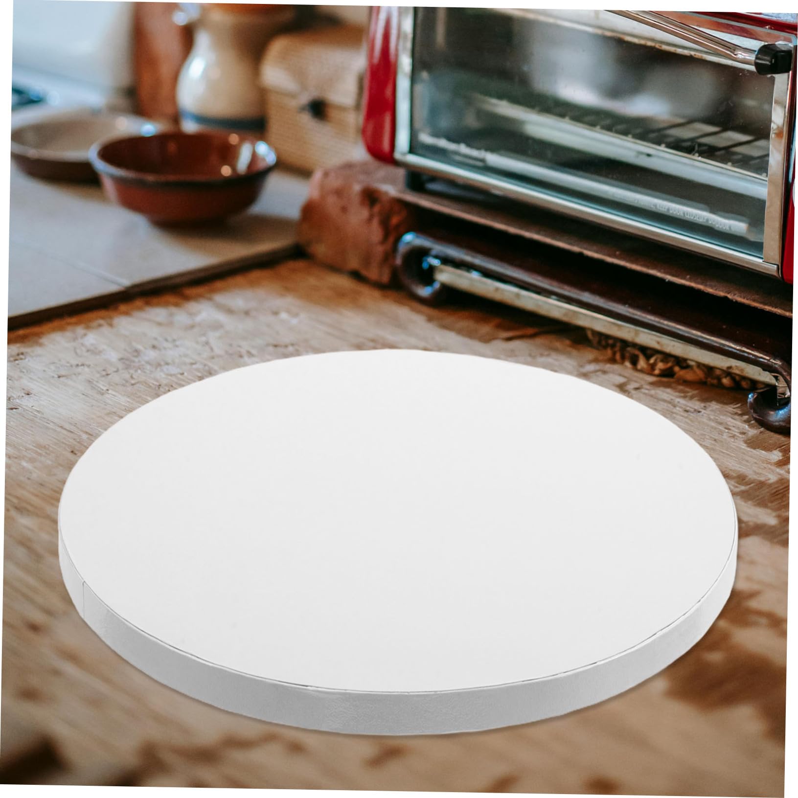 SOIMISS Plateaux à Gâteau Ronds en Papier 5 Pièces, Carton Ondulé Blanc