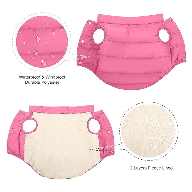 Foto 5 de 7 de PETCUTE Chaqueta para Perros,Chaqueta de Perro con Forro Polar de 2 Capas,A Prueba de Viento Ropa para Perros…
