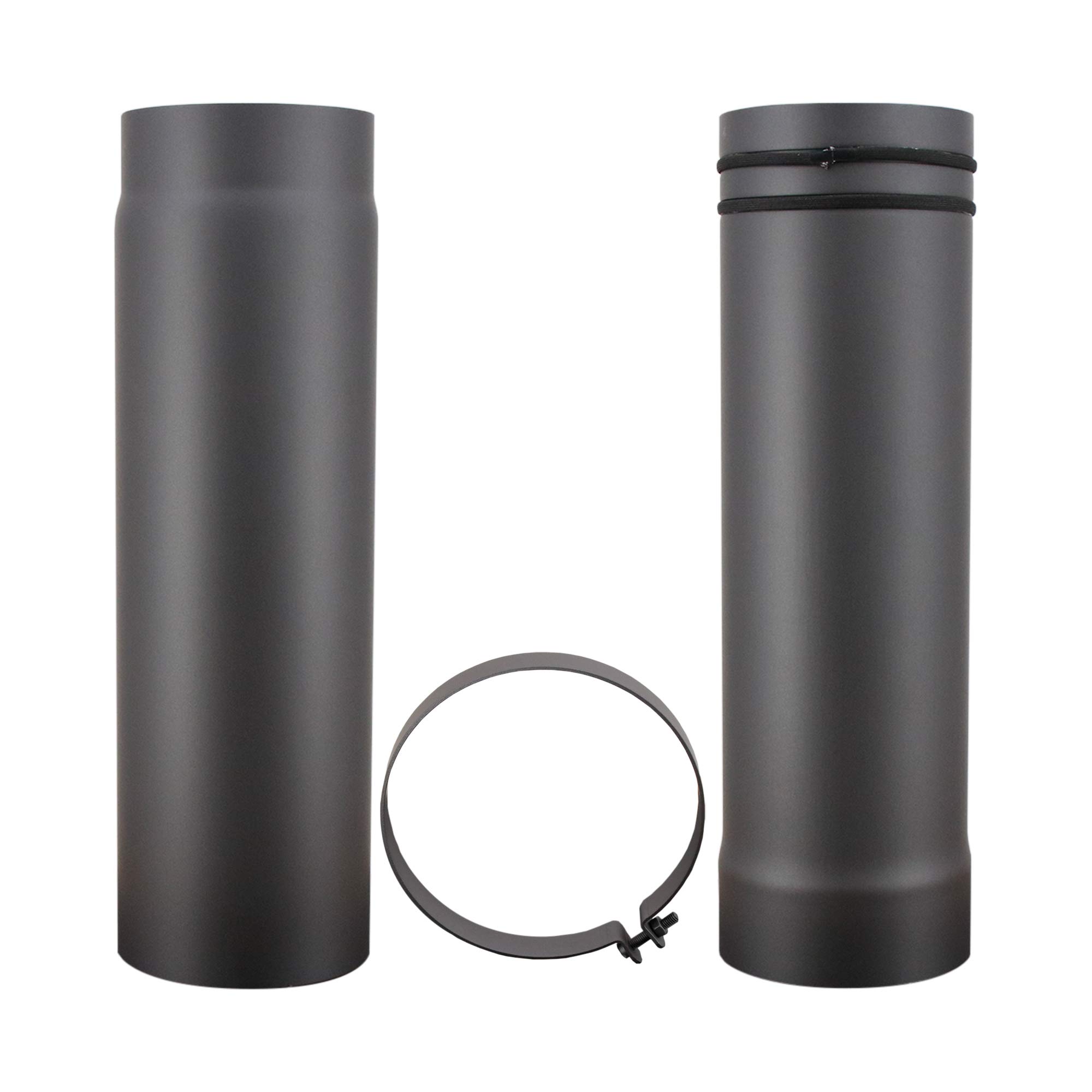 LANZZAS Tubo telescópico para estufa de 500 – 970 mm de diámetro, DN Ø 150 mm, color: gris fundido. Otros tubos de nuestra gama se pueden encontrar aquí.