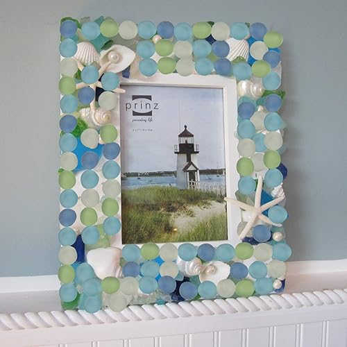 Miniatura 3 de Happyfiller Gemas decorativas de vidrio marino mate de 1 libra, piedras preciosas de mármoles planos, rellenos ponderados para jarrones, mosaicos