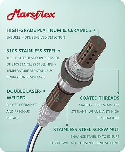 Miniatura 7 de Marsflex Sensor de oxígeno O2 15716 15717 15718 15719 de escape, de admisión, se adapta para Ford F150 F250 F350 E150 E250 E350 Super Duty Crown