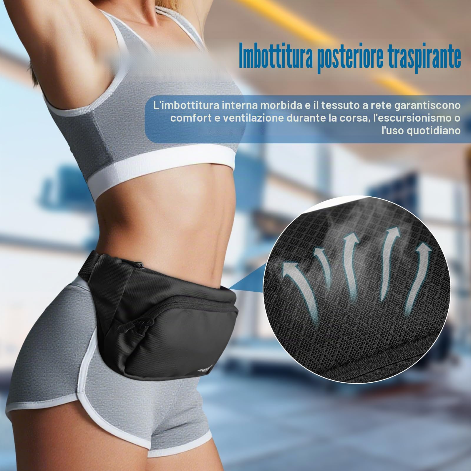 HAISSKY Marsupio Cintura da Corsa Impermeabile Uomo Donna Running Borsa a Tracolla Jogging Viaggi