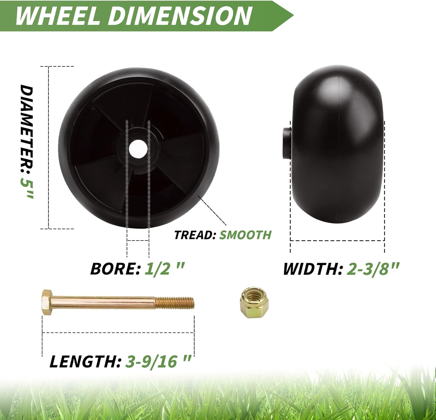Mower Deck Roller Gauge Wheels for Cub Cadet MTD Troy Bilt Craftsman HU Z Force Zero Turn Tractor LT1042 LT1050 LTX1040 LTX1045 LT1050 LTX1050 RZT50 42" 46" 48" 50" 54" Deck, 734-04155 Toro 112-0677