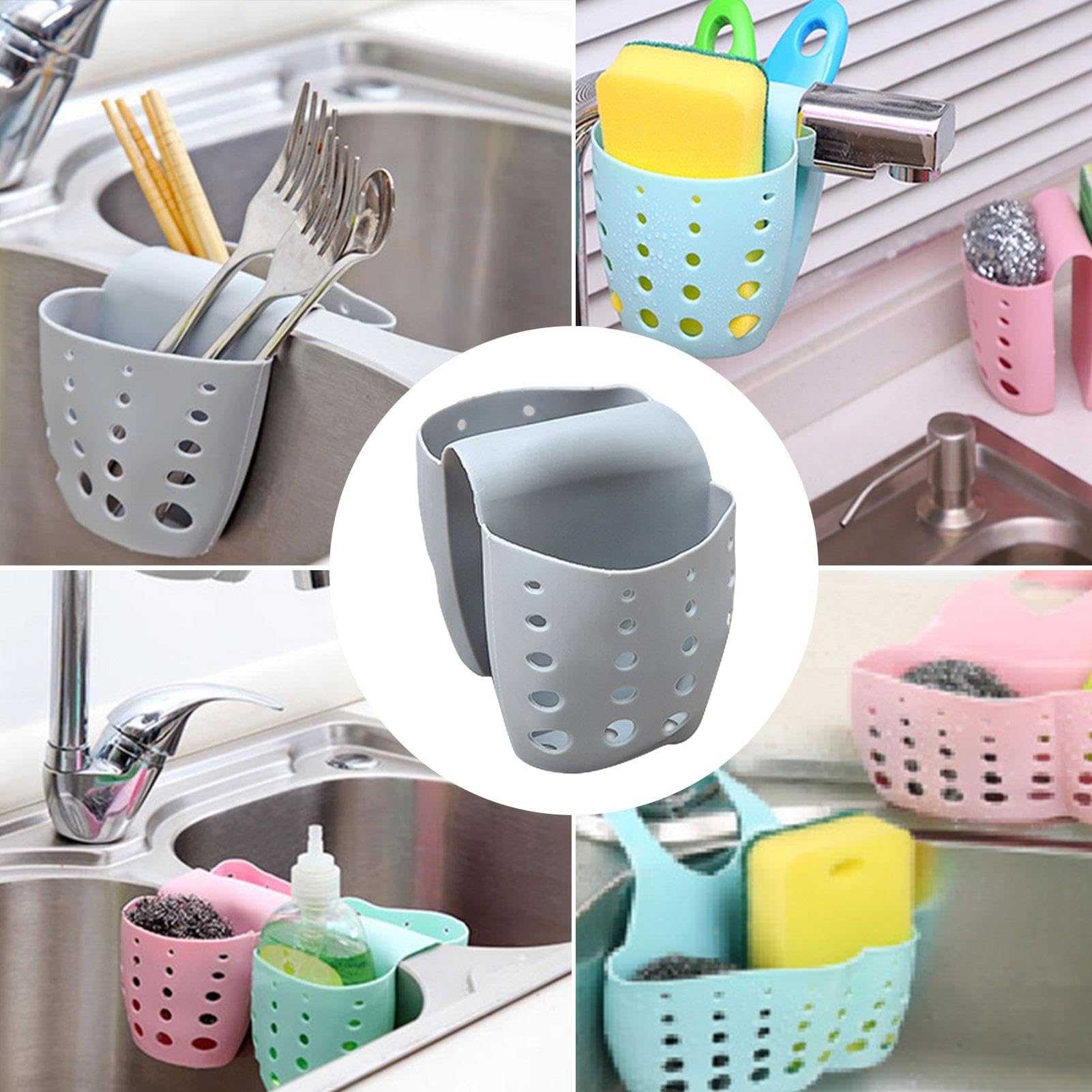 Supporto per spugna in silicio per lavello da cucina, supporto per spugna per lavandino, foro di drenaggio, sella, sella, cestello di drenaggio, cestino per drenaggio, cestino per drenaggio, doppio