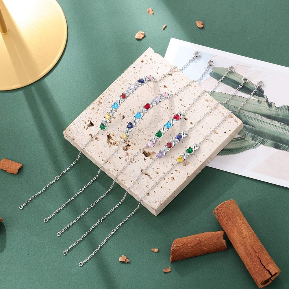 kaululu Personalized Birthstone Anklet Bracelet for Women Mother Anklet Custom Letter Infinity 1 to 7 Name Sliver Color Link for Girlfriend Wife Daughter - Image 4