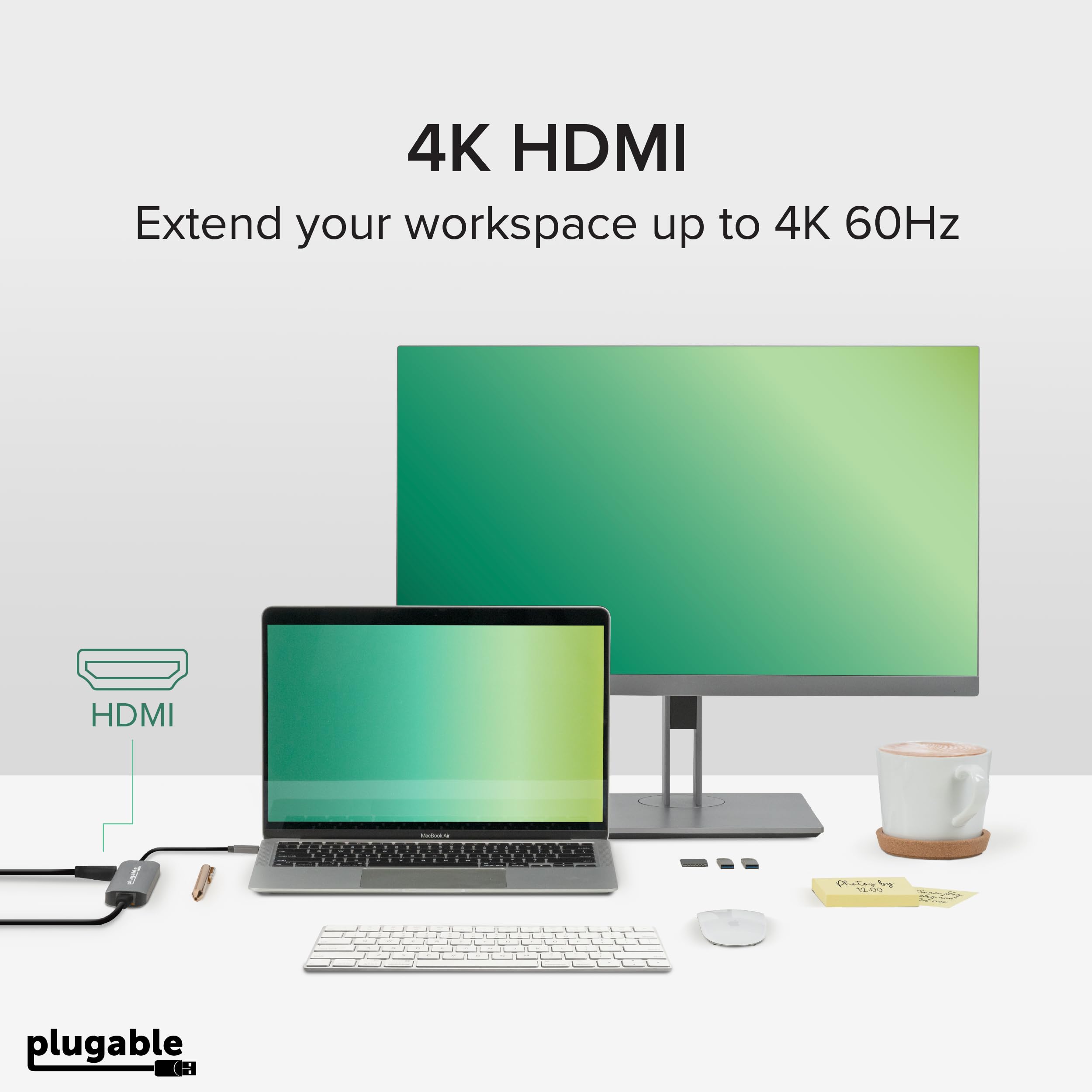 Plugable 7 en 1 Hub USB C Adaptateur Multiport avec Ethernet Compatible avec Mac, Windows, Chromebook, Dell XPS et Thunderbolt 3 (87W Charge, Gigabit Ethernet, 4K HDMI, 2X USB, SD/microSD)