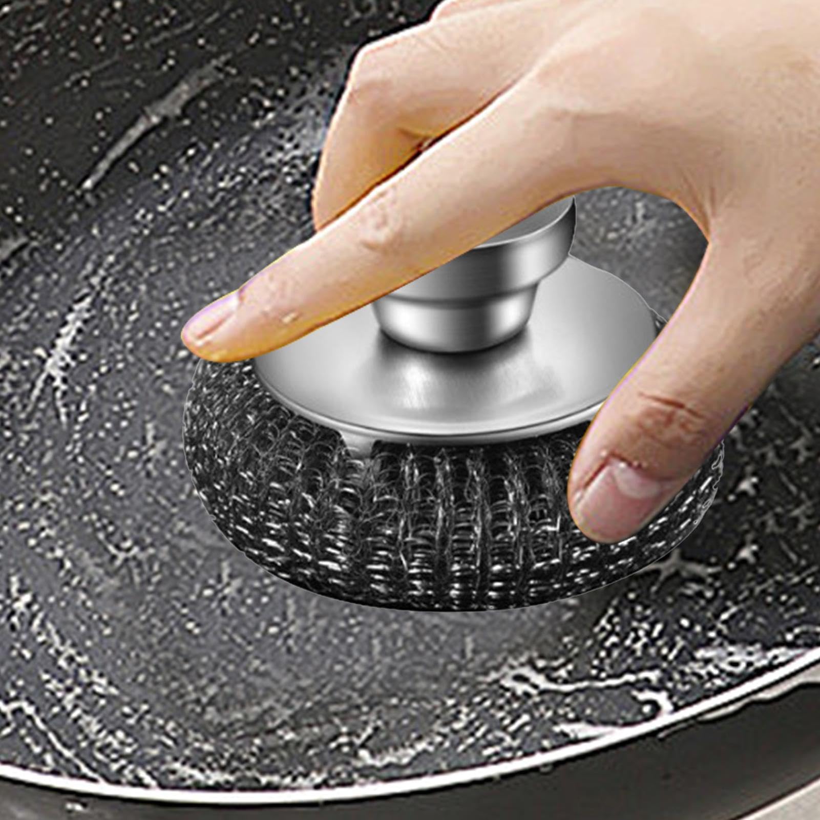 Scrubber in acciaio inox, paglietta in acciaio inox, paglietta per pentole, lavapavimenti ergonomici, scrubber in lana d'acciaio, paglietta in metallo per pentole, padelle, pentole, pentole, pentole,