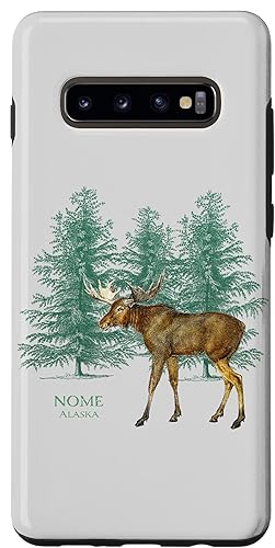 Funda de recuerdo vintage para Galaxy S10+ Nome Alaska Lovers Trees
