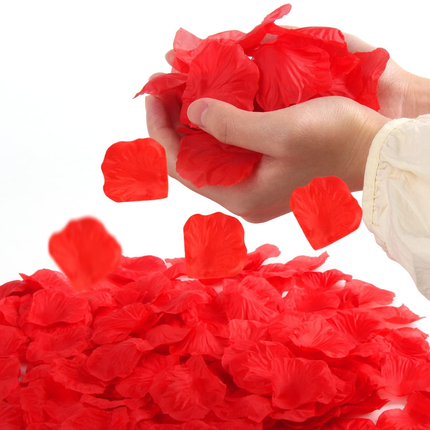 Pétales de Rose Rouge Artificiels 500PCS pour Décoration Mariage Saint Valentin