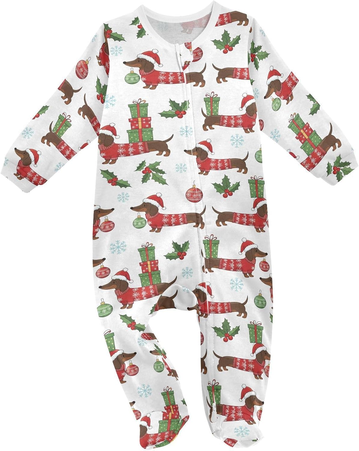 Usa Flag Bow White Newborn Baby Pajamas One-Piece Sleep N Play Footie Baby Boy Girl Pjs' Jumpsuit