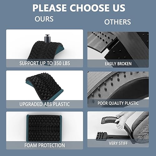 Miniatura 5 de LTUMHGCR Camilla de espalda, galleta de espalda para aliviar el dolor de espalda baja, tablero de columna ajustable de varios niveles para hernia de