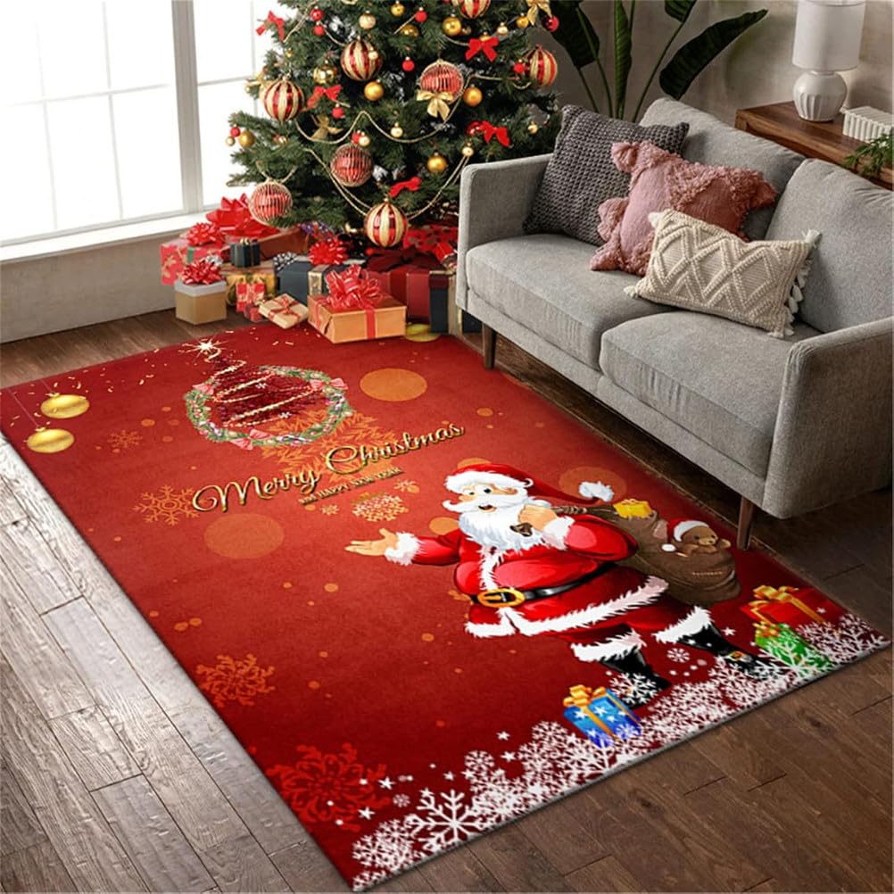 Caminos De Alfombra Navideños para Pasillos Alfombras Antideslizantes Lavables Alfombra De Cocina Alfombra De Piso para Entrada Cocina Dormitorio Sala De Estar,3,100 * 200cm