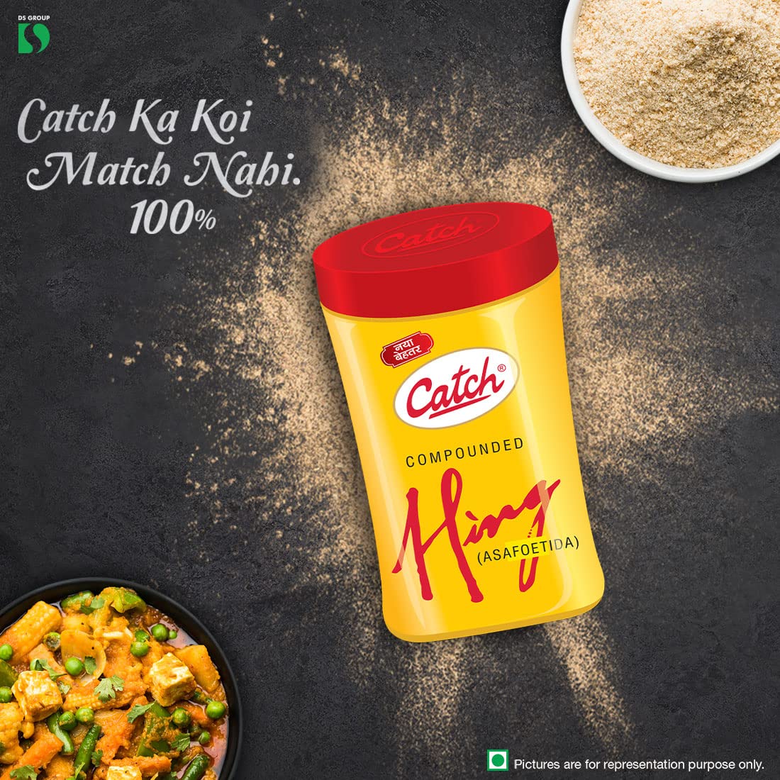catch Compounded Hing(Asafoetida) Garlic, Powder 50 Gm - Pack Of 2(100 Gms) - Image 3 thumbnail