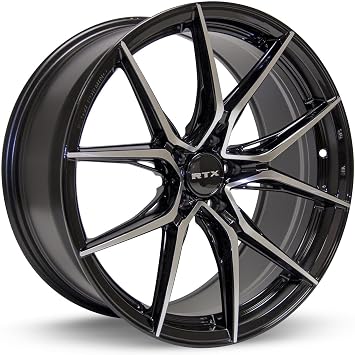 RTX SLICK Custom Wheel - 16x7, 40 Offset, 5x114.3 Bolt Pattern, 73.1mm Hub - Black with Machined Face Rim