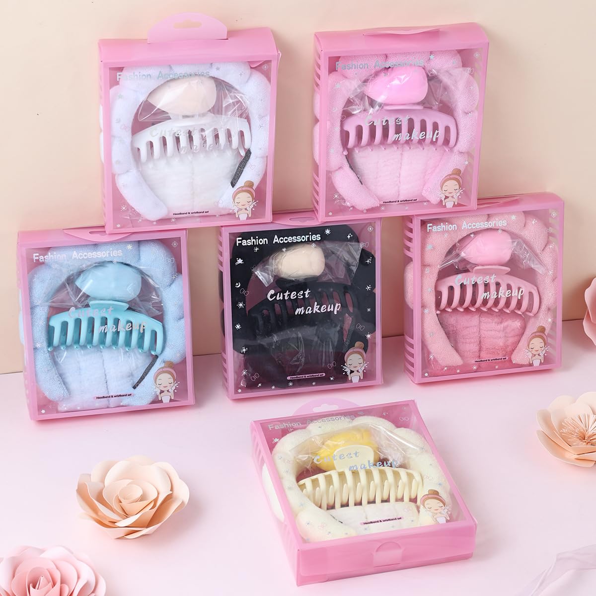 Diademas de spa para lavarse la cara, maquillaje, cuidado de la piel, diadema para mujer, diadema de belleza facial de burbujas, diadema de toalla de ducha hinchada — view 3