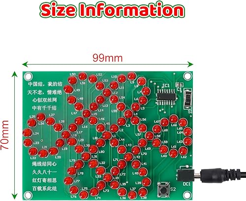 Miniatura 8 de Proyecto de soldadura, Icstation Kit de práctica de soldadura de nudo chino DIY luces LED kits electrónicos para enseñanza y aprendizaje STEM y