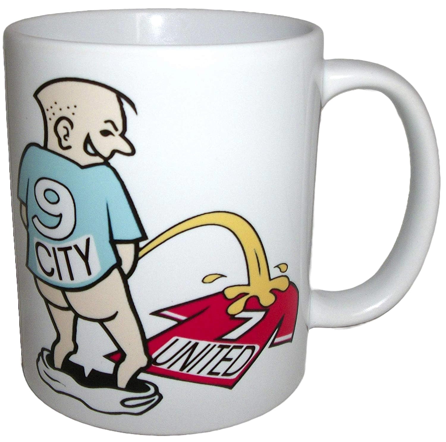Wee On Funny Football Team Shirt Manchester Fan Rivalry Tea Coffee Mug (City (weeing on United)) โ image 1