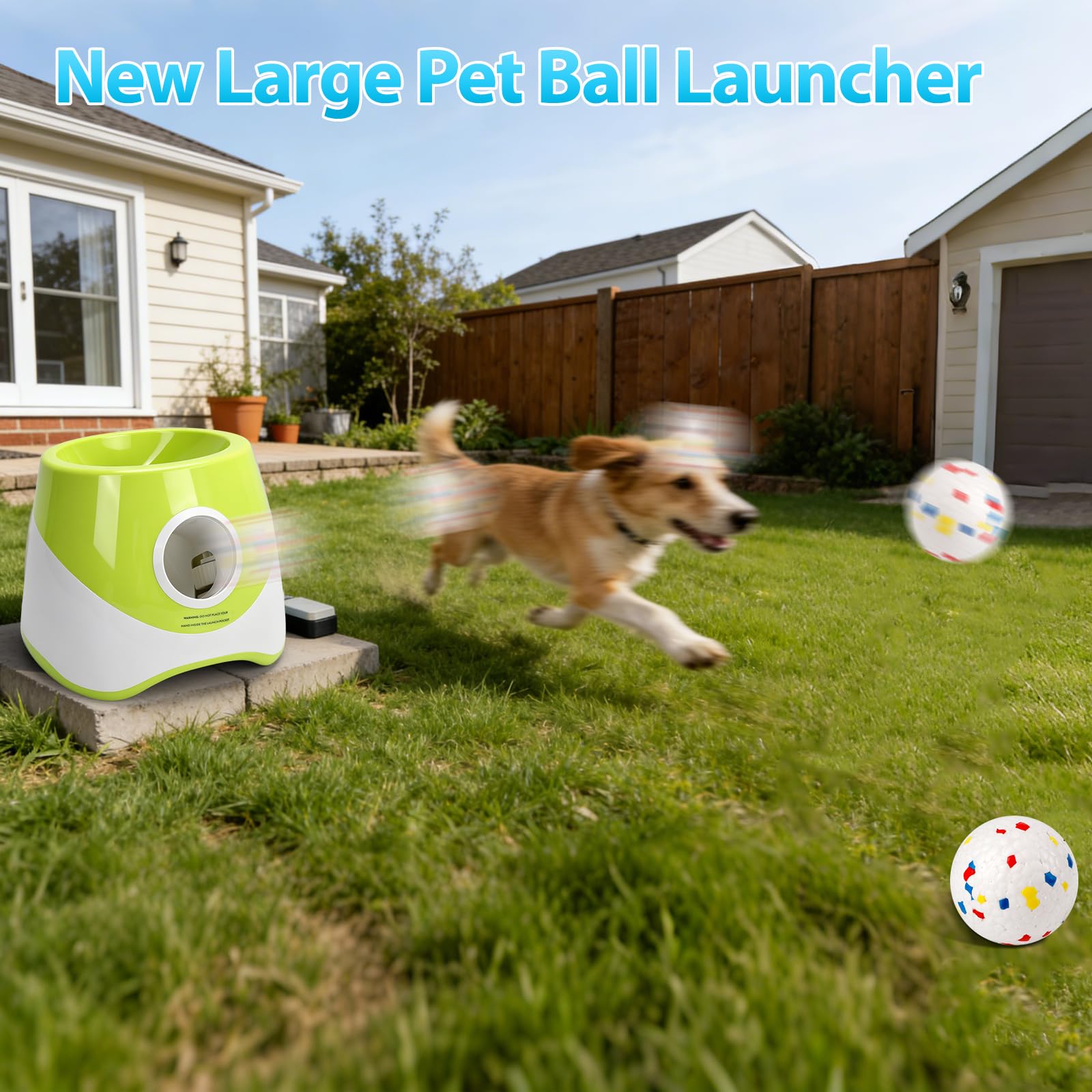 Lanceur de balle automatique pour chien, jouet interactif rechargeable pour animal de compagnie, lanceur de balle de tennis avec télécommande, 3 modes de distance de tir, 3 tennis ETPU
