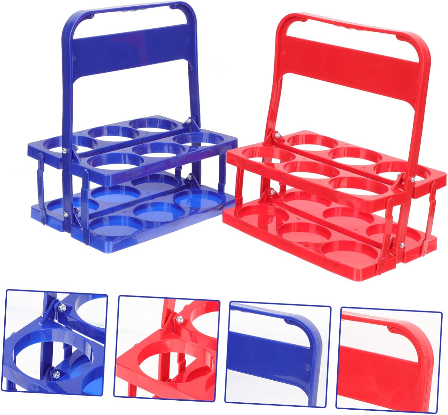 Garneck 2pcs Beer Storage Basket Folding Wine Bottle Holder Ktv Bar Supply Plastic Beer Bottle Carrier for Countertop