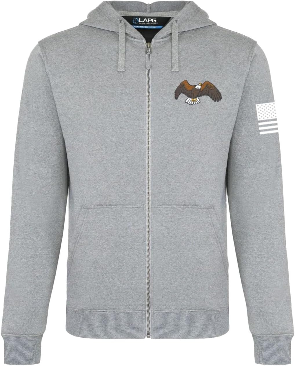 LA Police Gear LAPG Men's Zip Up Hoodie, Comfortable Long Sleeve Hooded Sweatshirt, Unisex Fit, Multiple Colors & Sizes