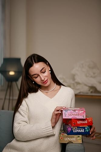 Vista 4 de LOVARE Paquete variado de té surtido, paquete de 32 por caja, fabricado en Ucrania, juego de 4 bolsas de té envueltas individualmente, paquete