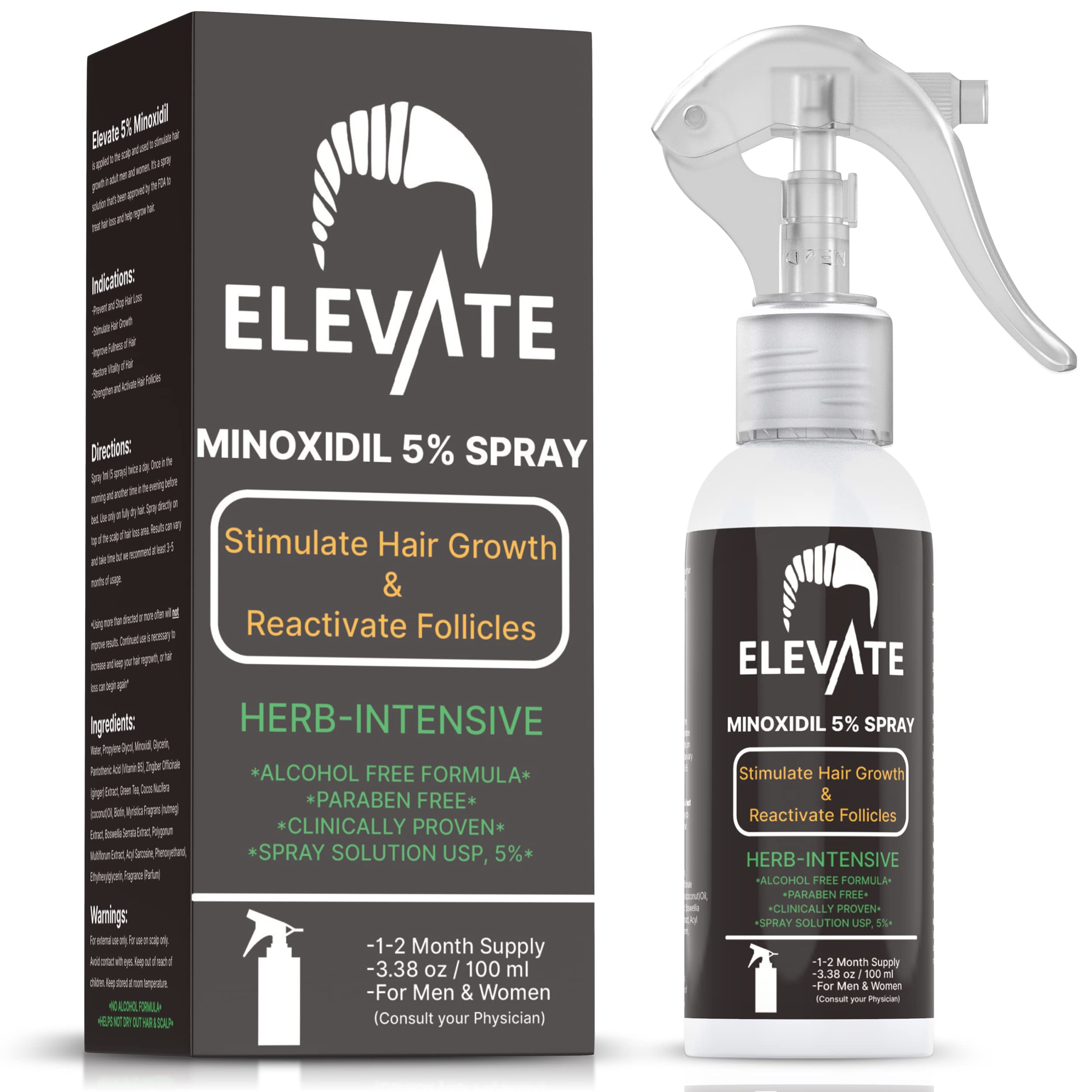 Buy ELEVATE 5 Minoxidil Hair Growth Spray Alcohol Free Non Oily
