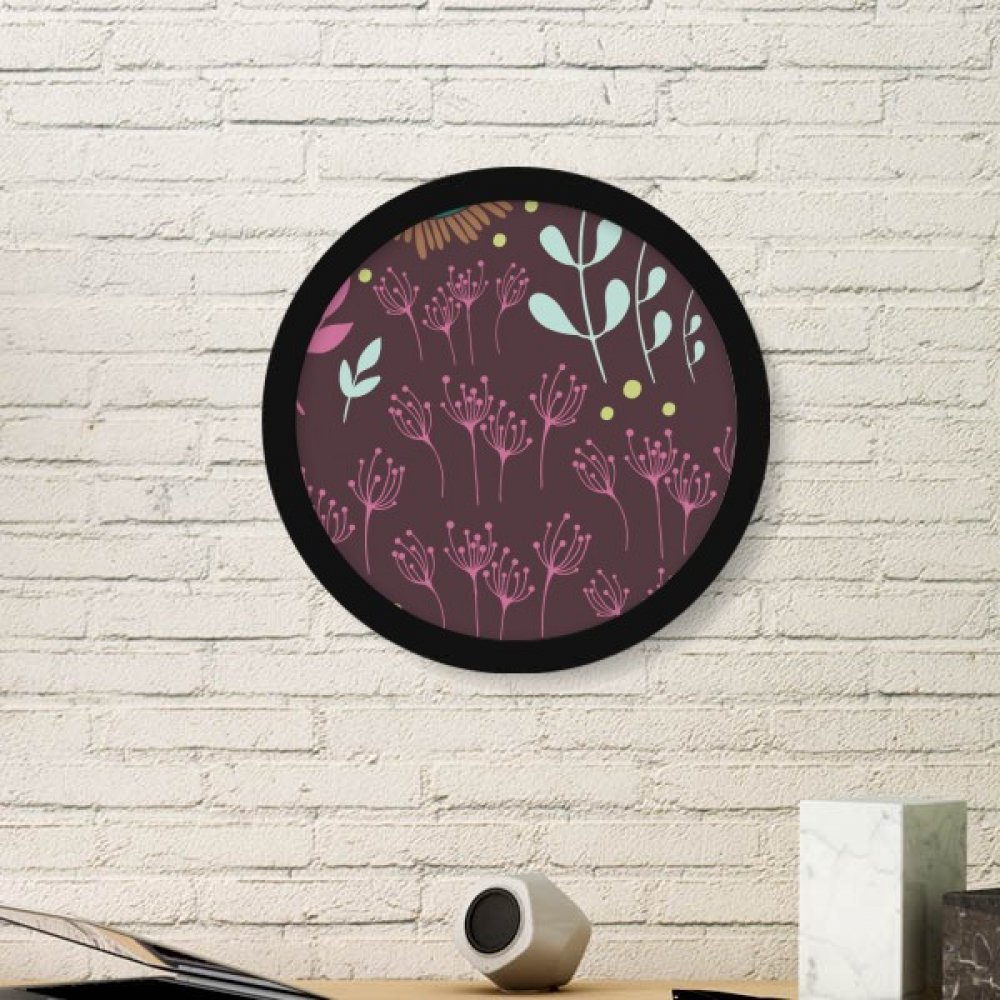 Plante fleur sombre peinture cadre photo en bois rond noir objet décoration murale
