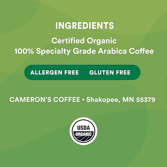 Café Cameron's Organic Breakfast Blend en Grano, 4 lb (64 oz) miniatura 5
