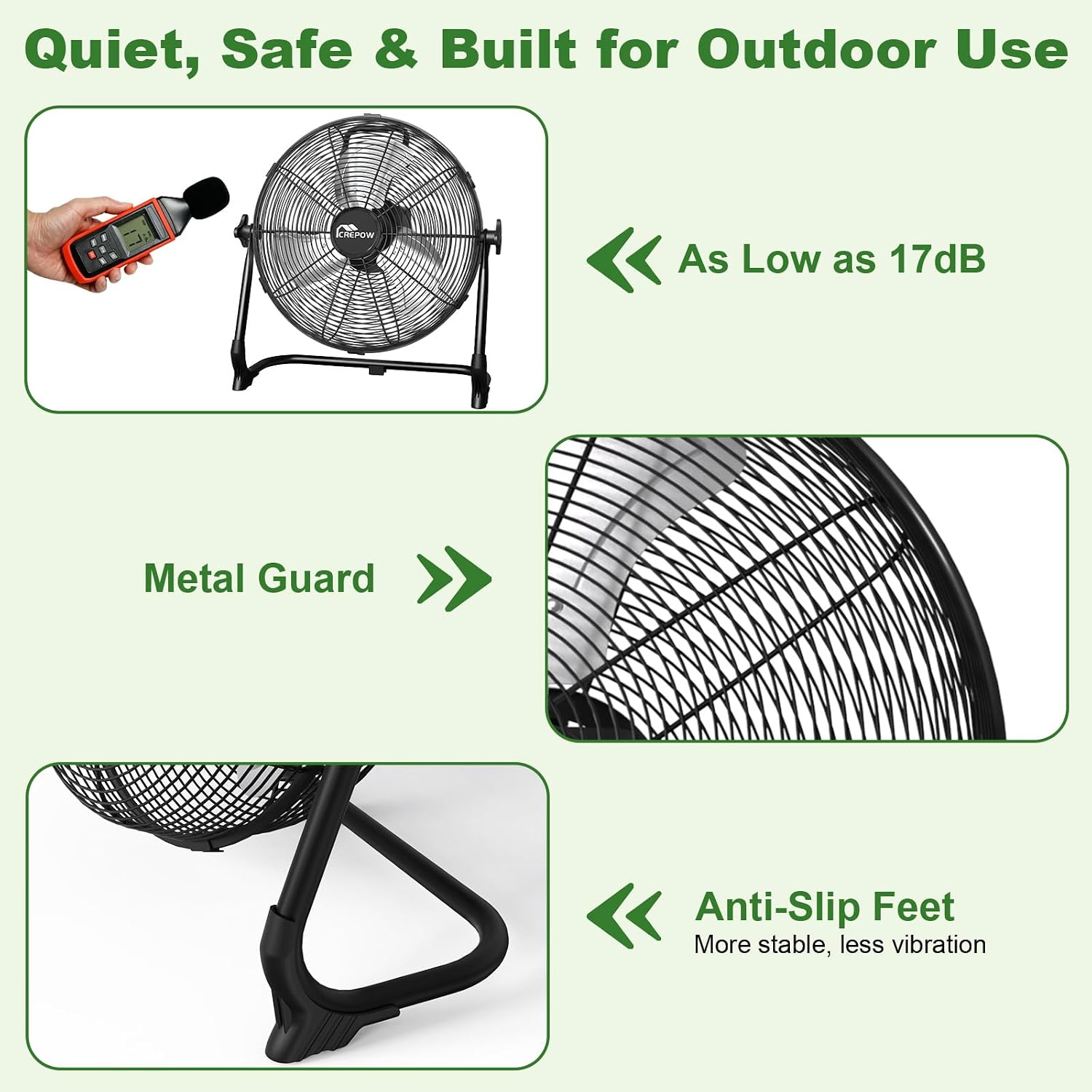 DIRTY AND USED !!!! 12 Solar Powered Floor Fan, Rechargeable Battery Operated Floor Fans with USB&Type C Output, 4.5-27H Runtime, Quiet Cordless Outdoor Fan for Outside Camping Greenhouse Shed Power Outage