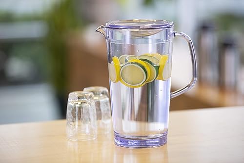 Miniatura 4 de Service Ideas 10-00403-000 Jarra para bebidas frías con tapa, 64 onzas, 1.9 litros, sin BPA, transparente