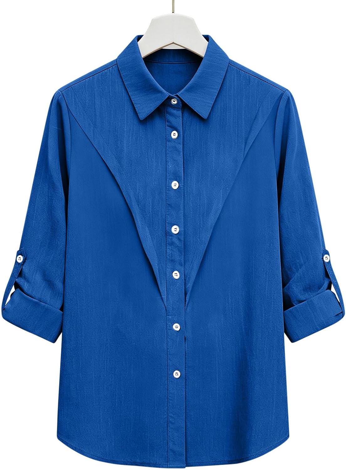 Linen Button Down Shirt Women Dressy Casual Loose Long Sleeve Blouses Summer Turndown Collar Work Shirt Tops