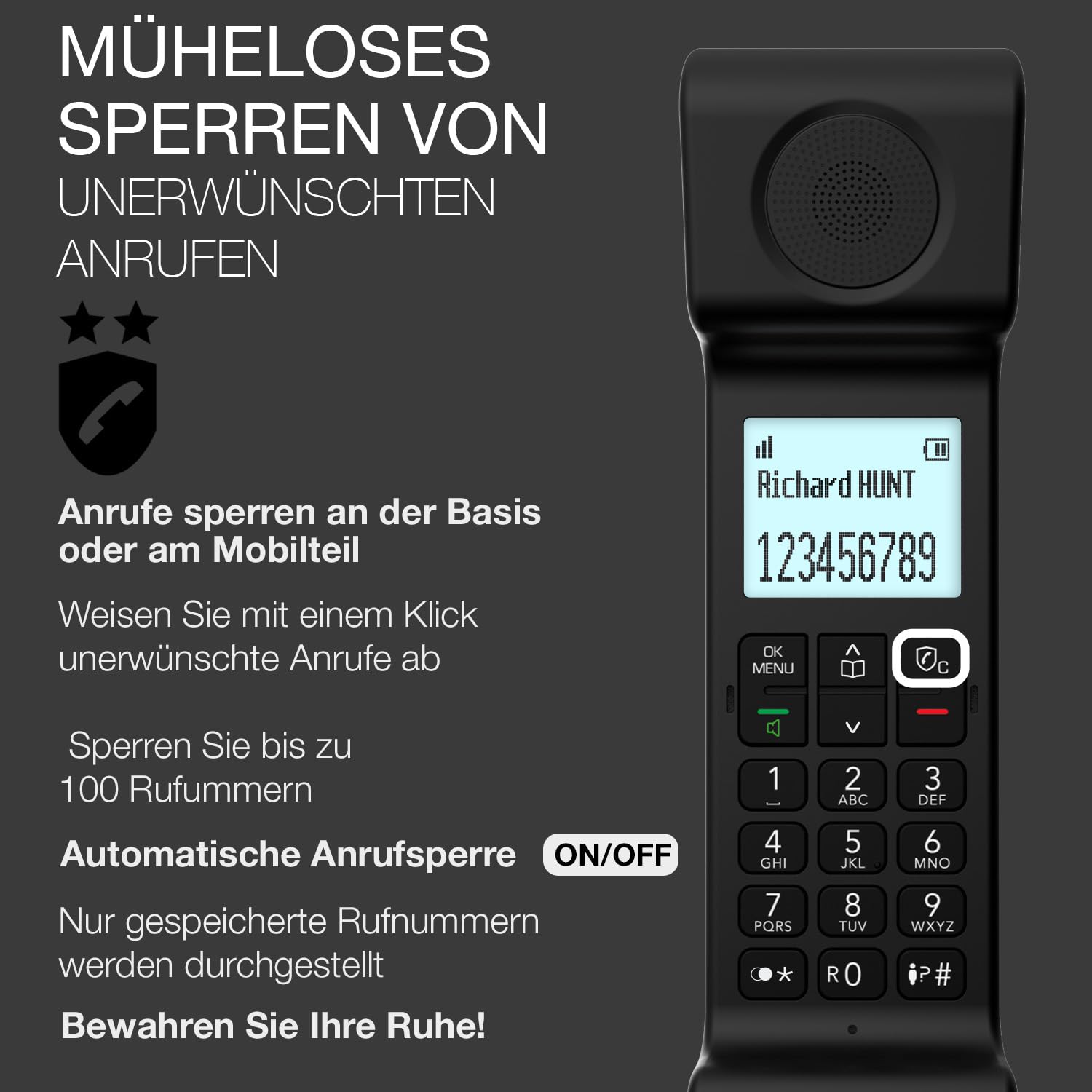 ALCATEL ePure Premium - Schnurloses Festnetztelefon DECT mit Anrufbeantworter - Vintage-Design - Basis mit smarter Anzeige - Grafikdisplay - Freisprechfunktion - Anrufblockierungsfunktion - Schwarz