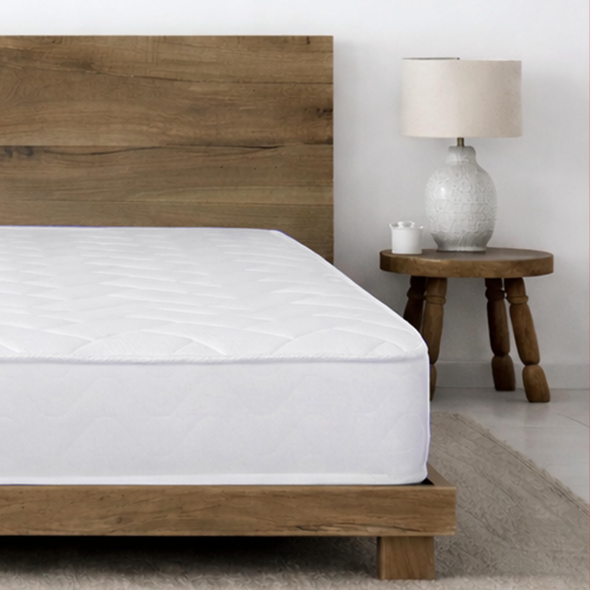 Starlight Beds Small Double Mattress Brick Design Quilted Sprung Hybrid Mattress with Memory Foam Layer. Soft Firmness, 18cm Deep. (4ft x 6ft3), White