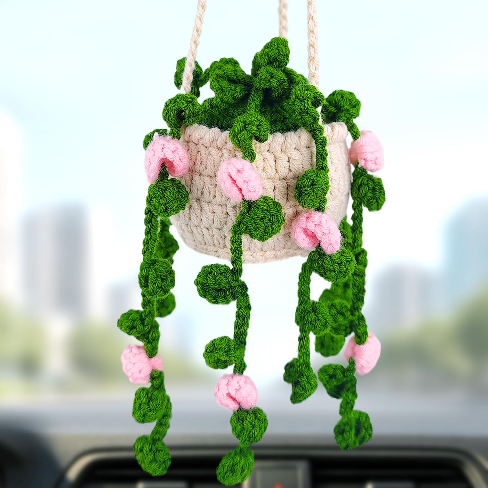 Amazon.com: HFZRZFH Crochet Plant Hanging Basket for Car Mirror