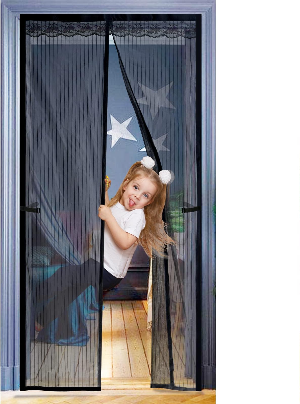 JML Fly Screens for Doors Insect Mesh Snap Screen Door