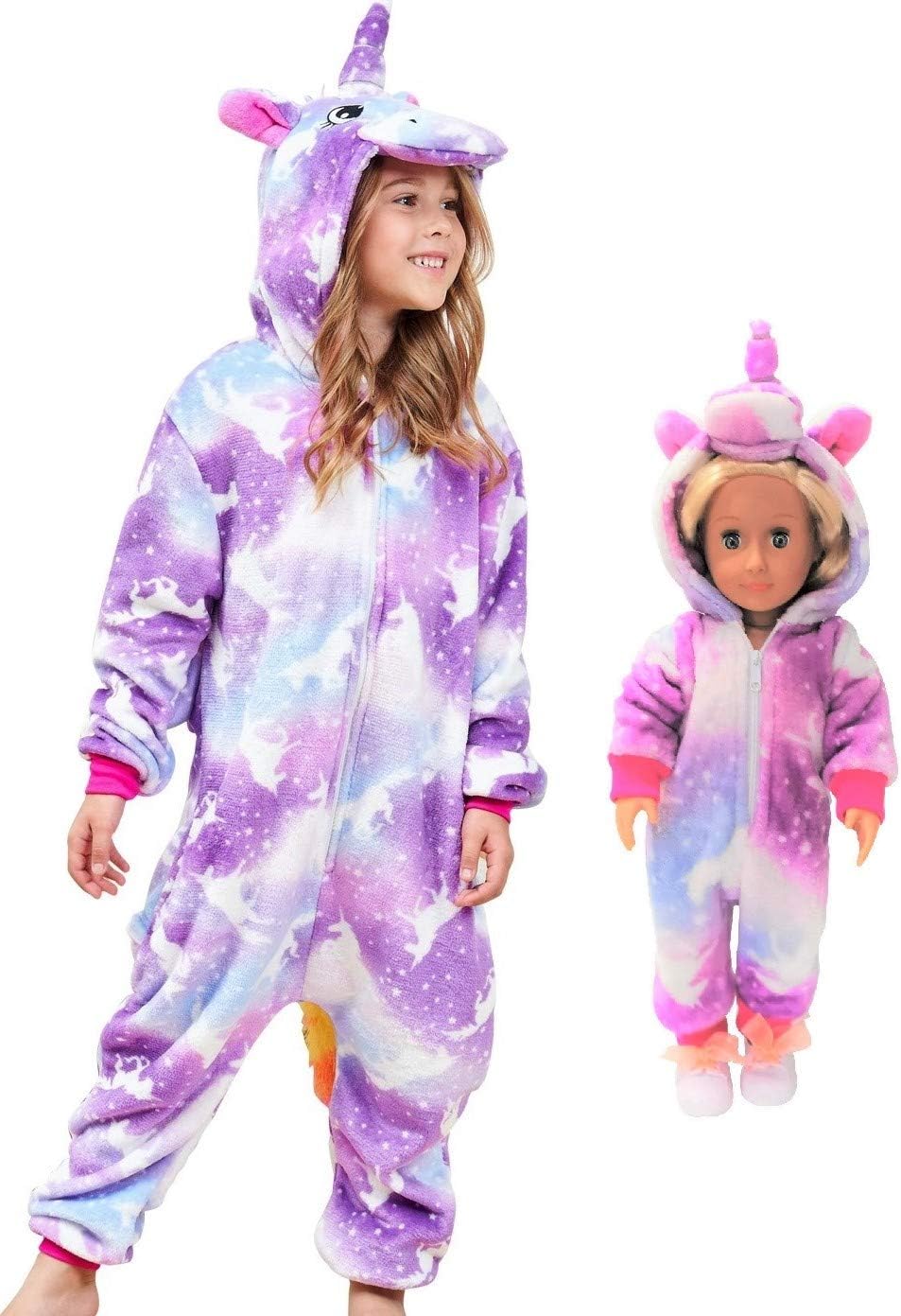 CHETOSHO Unicorn Hooded Onesie Girls Halloween One Piece Kids Costume