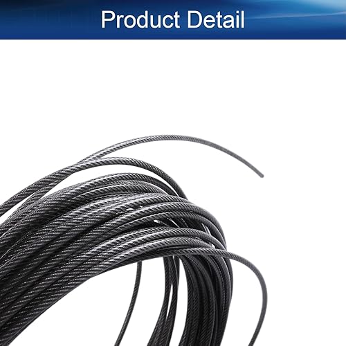 Miniatura 4 de Heyiarbeit Cable de alambre 532 de acero inoxidable 304, cable de alambre de PVC de 82 pies de longitud perfecto para exteriores, patio, jardín o
