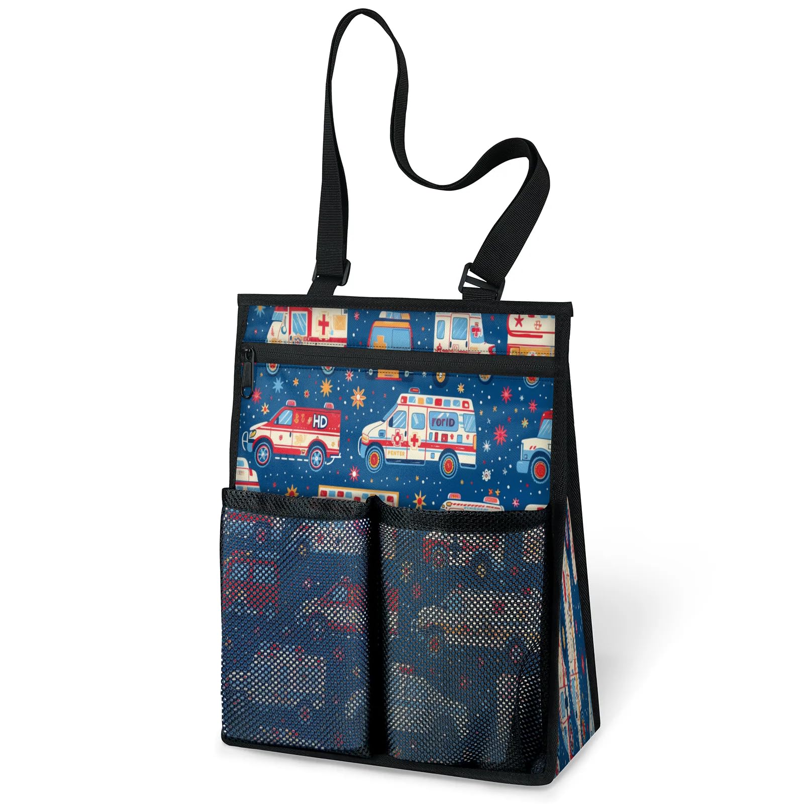 Ourtheme Car Print Portable Shower Bag for Travel Gym Camp Beach Tote Shower Caddy Bags Hanging Toiletry Organizer