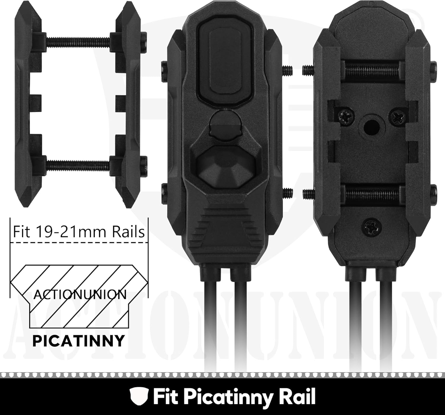 ACTIONUNION Tactical Pressure Switch Pro Two Button Compact AXON PRO Remote Pressure Switch Fits 20mm Picatinny Rail Mlock Rail and KeyMod Rail (Tan - AXON PRO)
