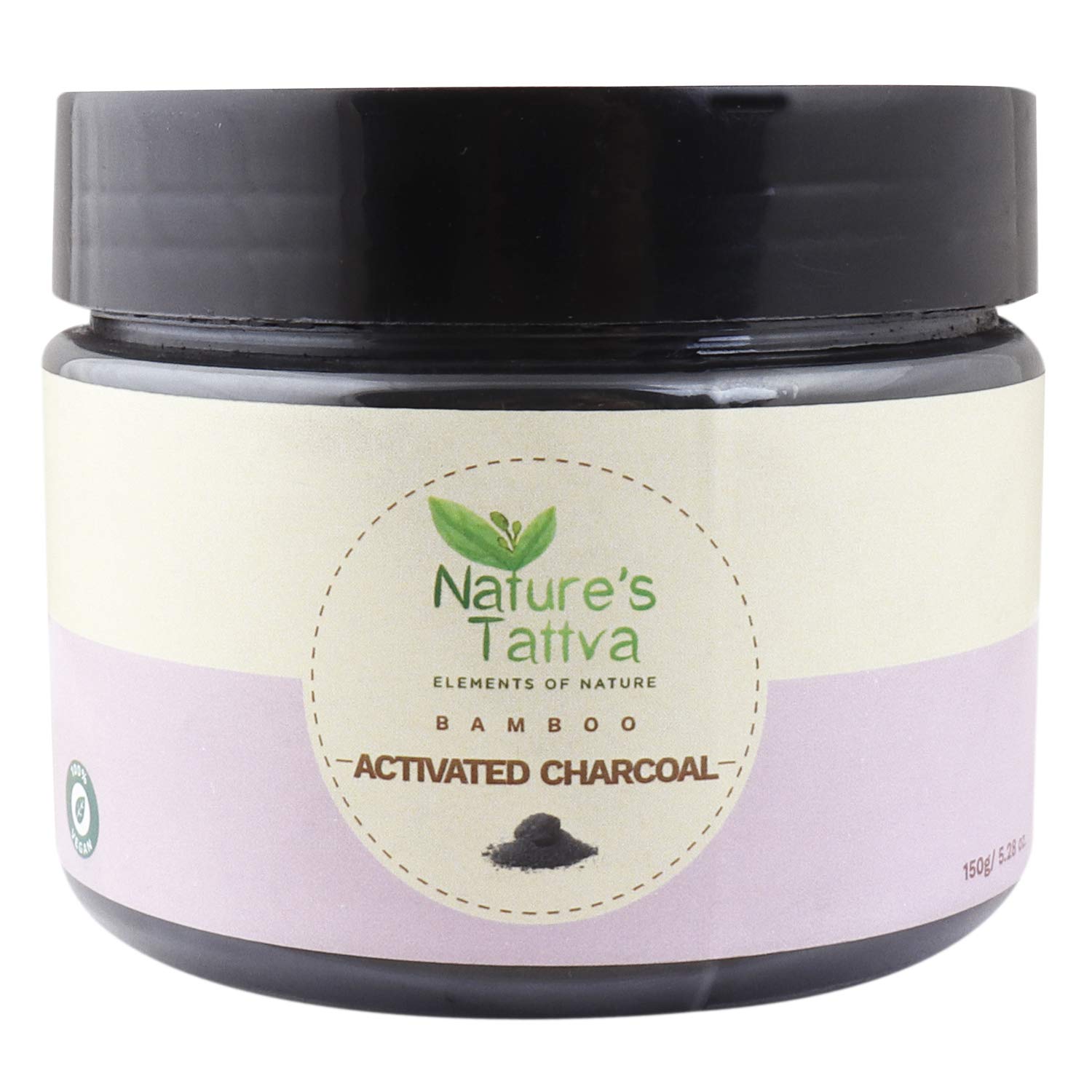 Tattvalogy Bamboo Activated Charcoal | Teeth Whitening Powder | 100% Pure & Natural | Used In Making Mud Mask for Face, Hair & Body | For Deep Cleansing & Detoxifying | In plastic Jar - 150 GM