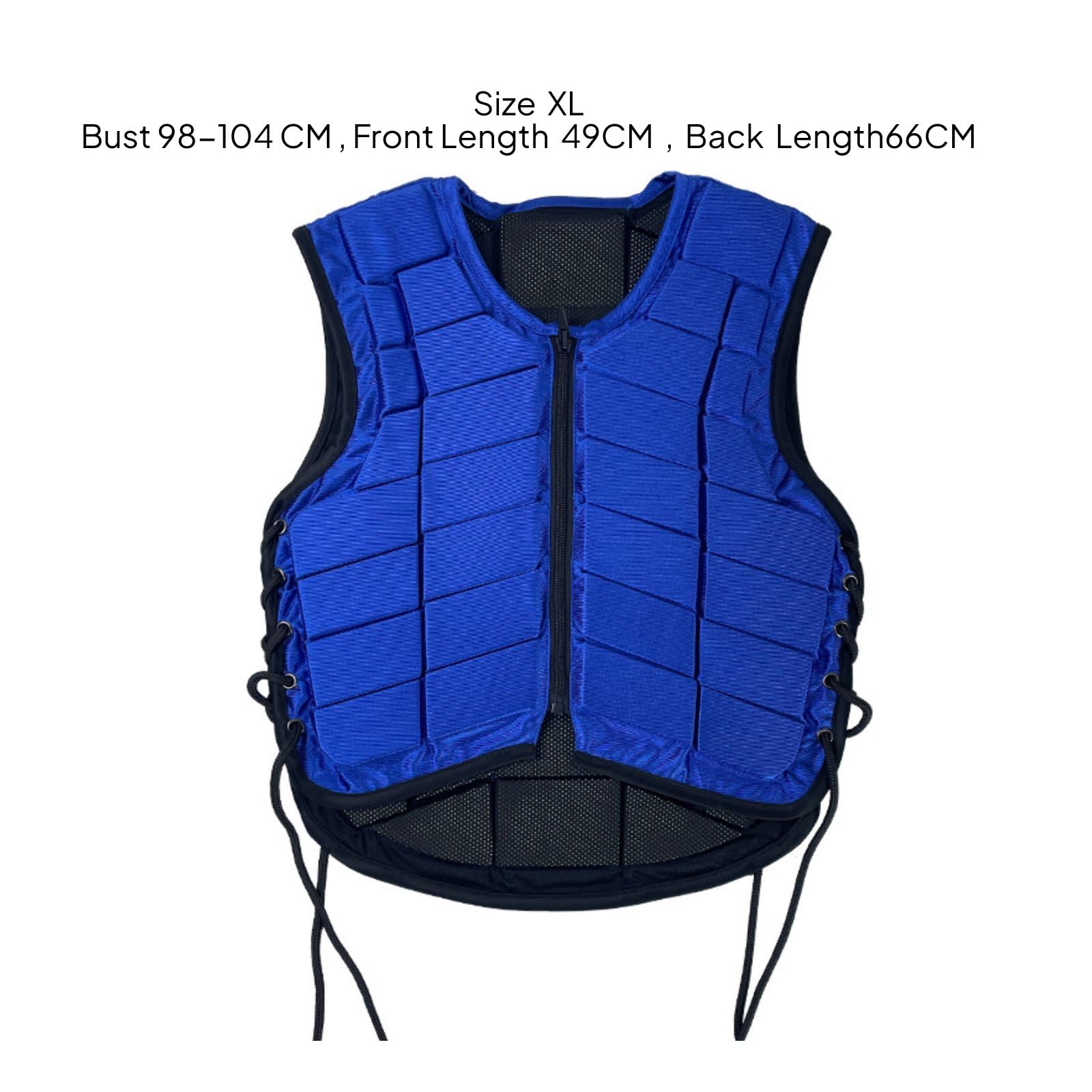 Gilet Equestre Imbottitura Zip Frontale Lacci Laterali Materiale Antiurto Mesh Adatto per Cavalieri di Tutte le Età Adatto per Pratica E Allenamento Quotidiano