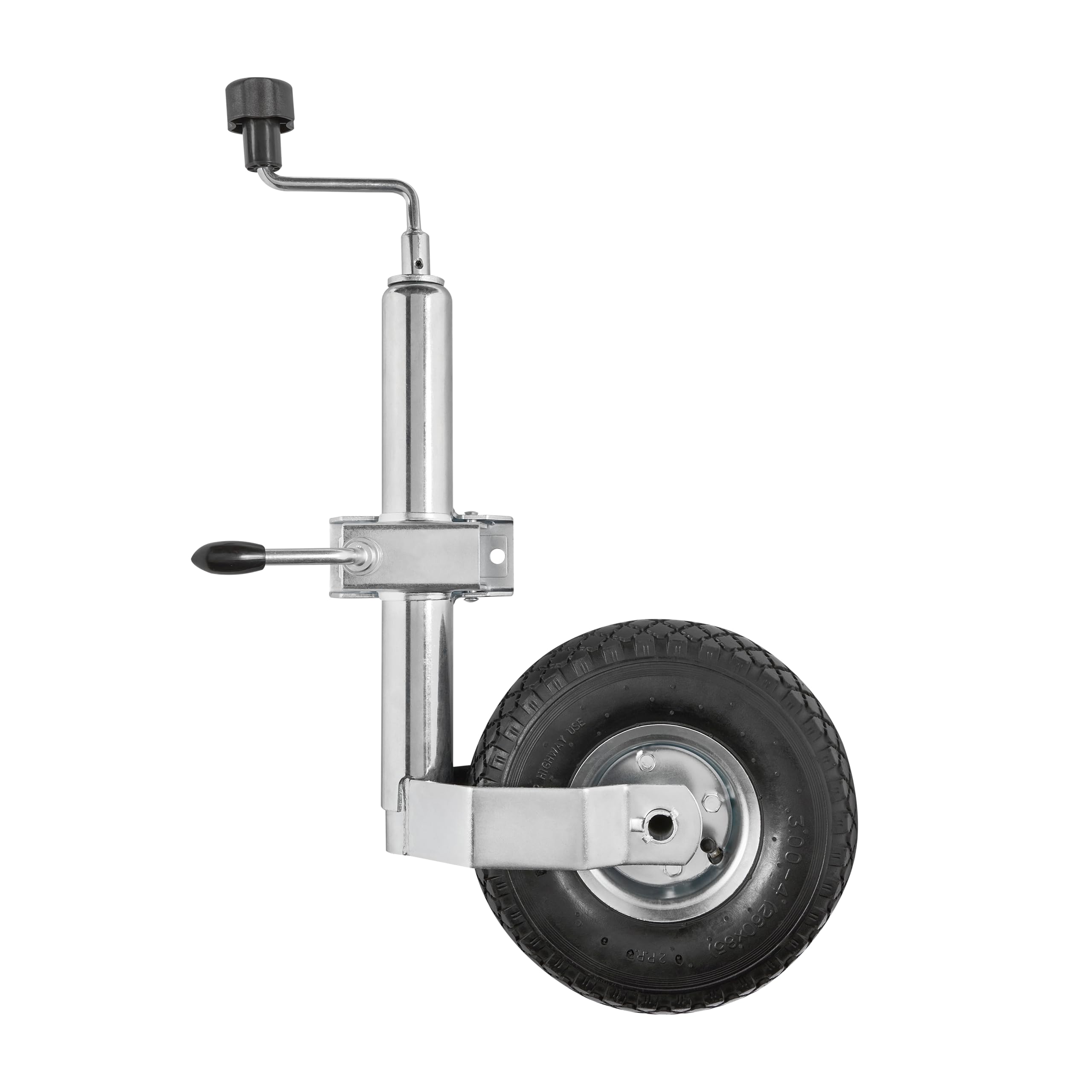 RING 48 mm Jockey Wheel Assembly With Pneumatic Tyre Including Clamp - Suitable for Trailers & Caravans & Fully Retractable