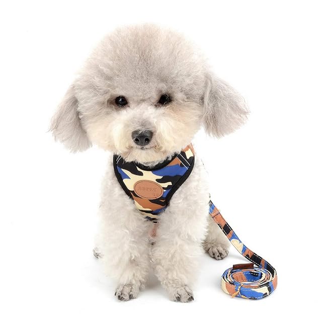 Zunea Arnés para perros con diseño de camuflaje, arnés ajustable de malla suave, acolchado
