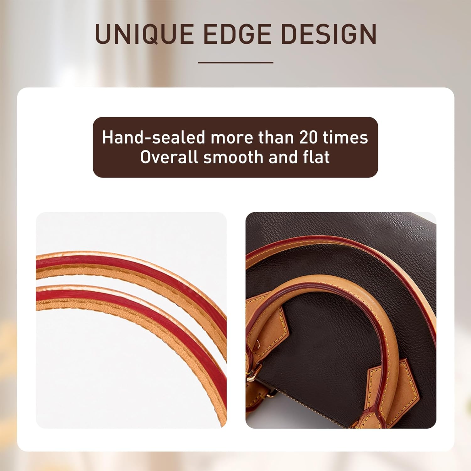 Doxo Vachetta Leather Strap Purse Straps Replacement Crossbody for L V Speedy Diane Pochette Handbag Shoulder Bag, Strap for Lv, Width 0.59''/1.5cm, Adjustable Length 39.4''-47.2''(100-120cm),Beeswax